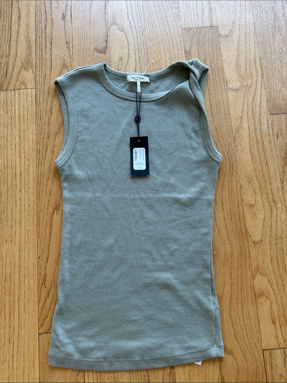 Rag and Bone Ribbed Sleeveless Tank Top - Olive Green